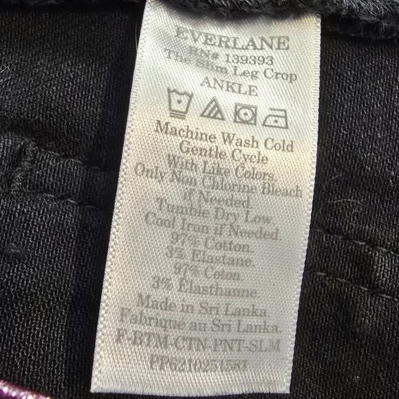 Everlane Black Jeans The Slim Leg Crop Ankle Size 00 - Picture 8 of 8